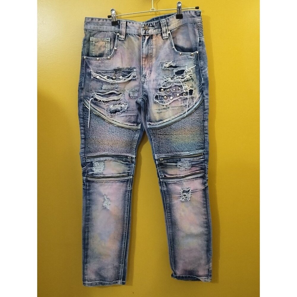 Dumb Rich Moto Jeans Size 36 x 34